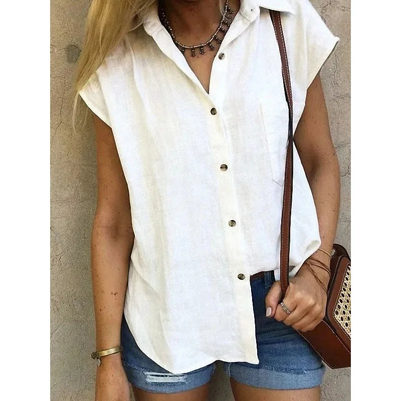 Camila – Oversized Mouwloze Dames Top voor de Zomer