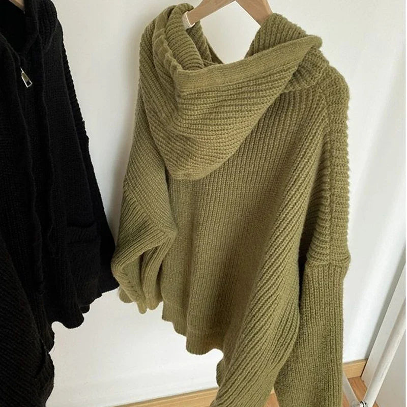 Elena – Gebreide Oversized Dames Sweater met Rits