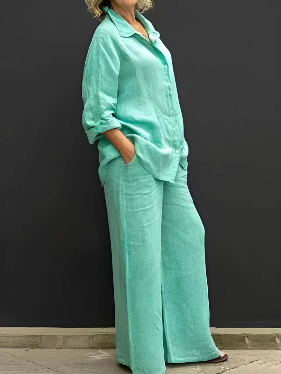 Calista – Dames Linnen Shirt & Broek Set
