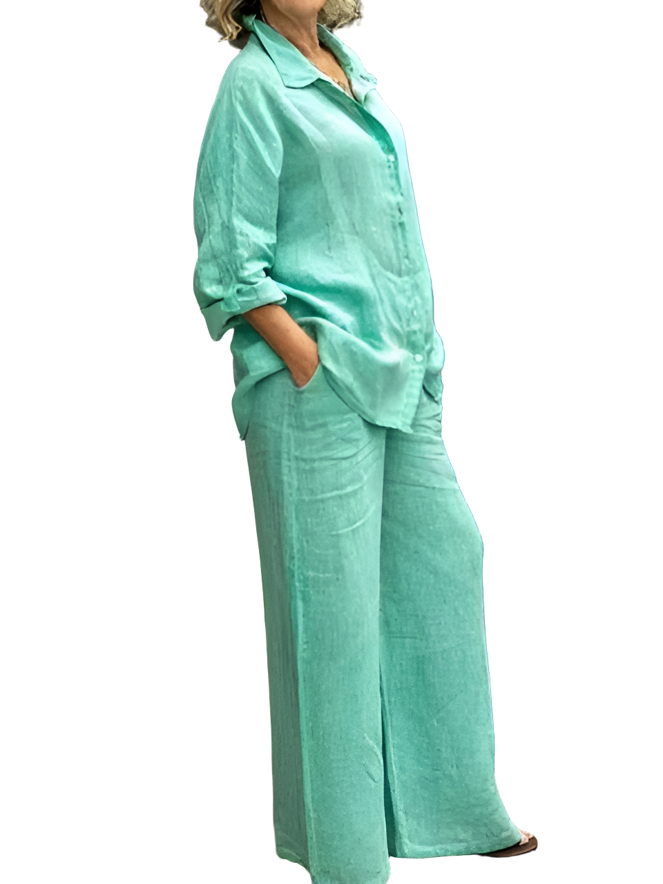 Calista – Dames Linnen Shirt & Broek Set