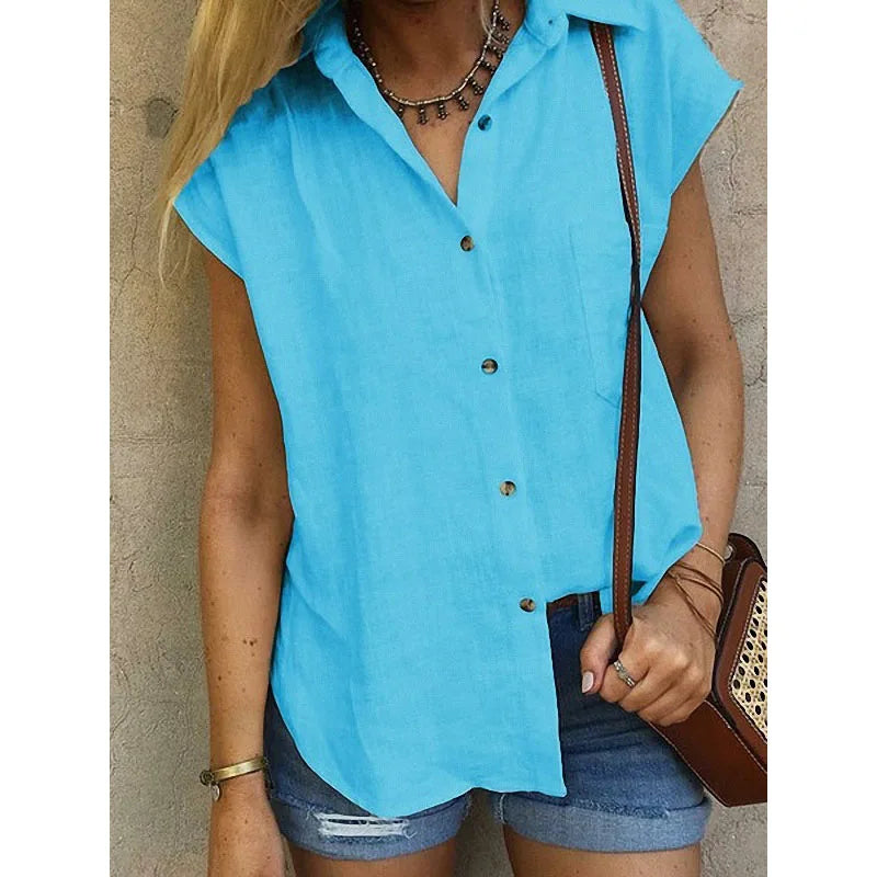 Camila – Oversized Mouwloze Dames Top voor de Zomer