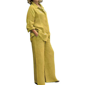 Calista – Dames Linnen Shirt & Broek Set