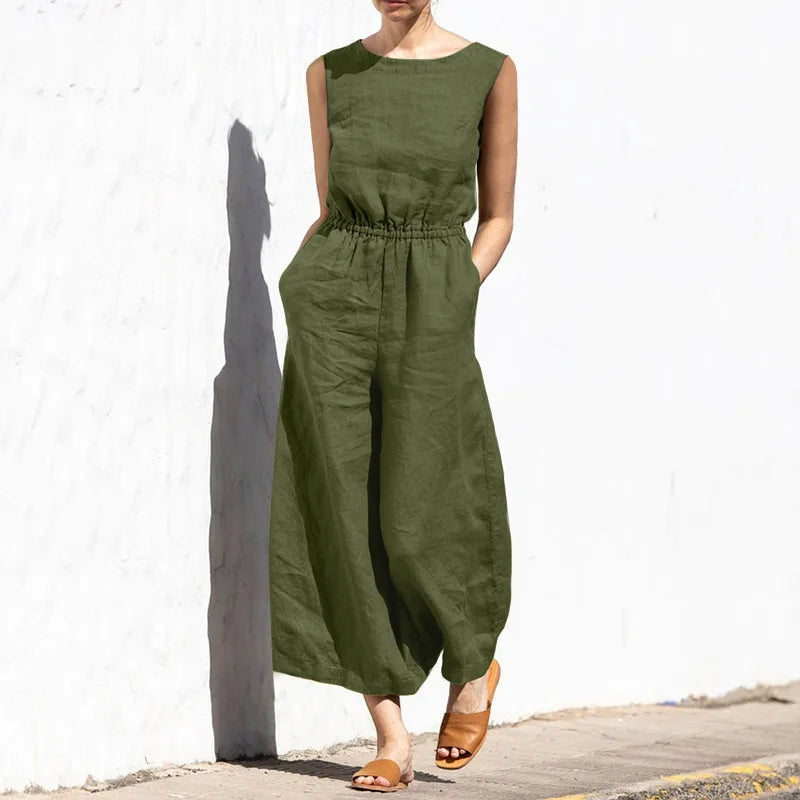 Elena™ linnen jumpsuit