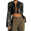 Gianna – Dames Cropped Faux Leren Bikerjack