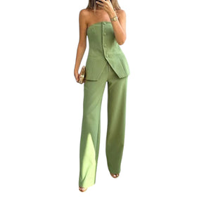 Gemimah – Elegante Dames Set met Strapless Top en Pantalon