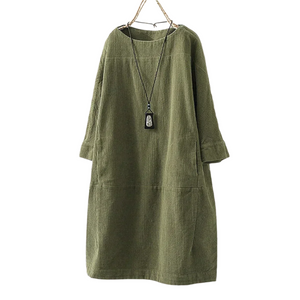 Mirella – Zachte Corduroy Retro Jurk voor Vrouwen