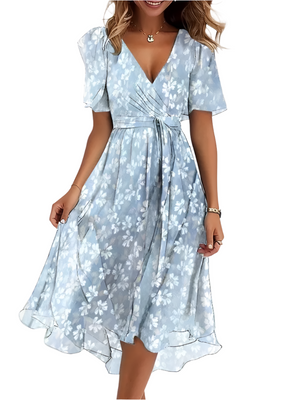 Karylle – Zomerjurk met Diepe V-Hals en Elegante Swing voor Dames