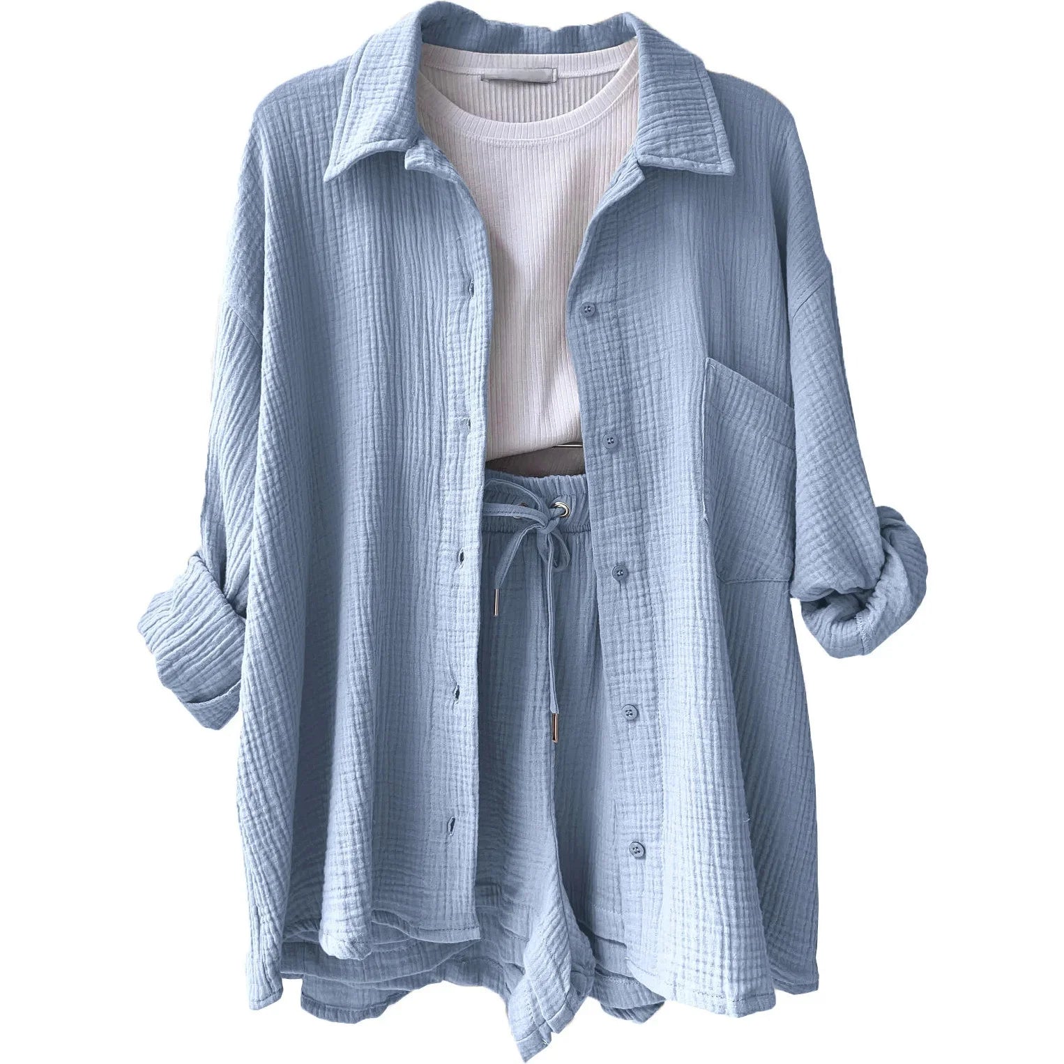 Salomé – Luchtige Dames Lounge Set met Shirt & Shorts