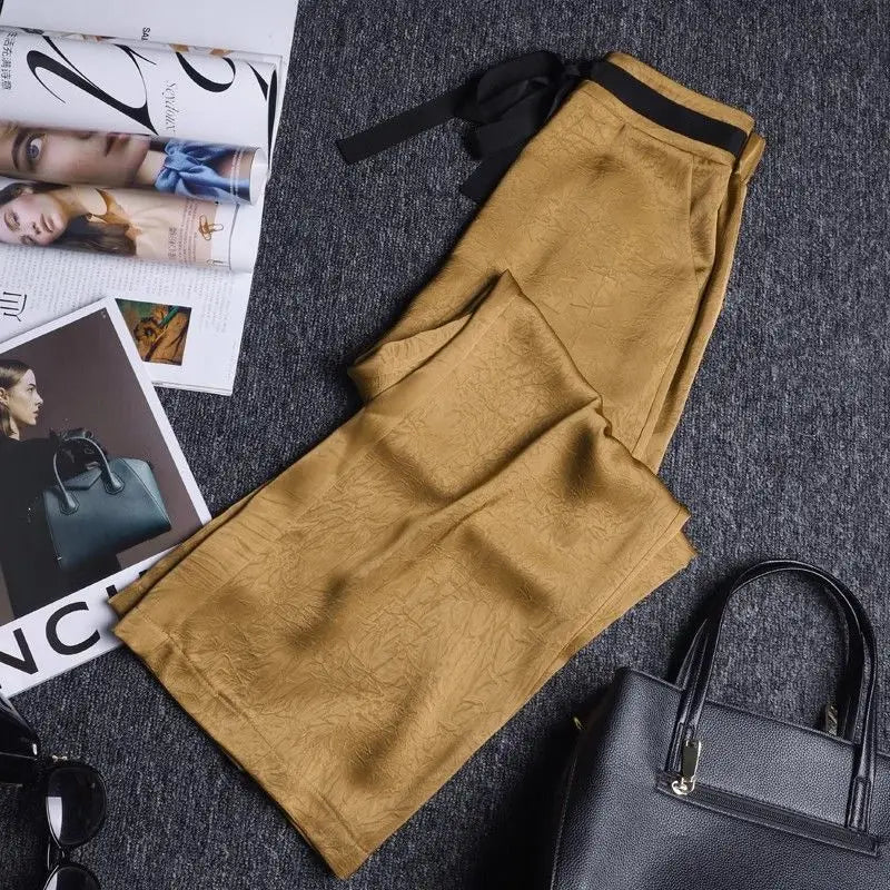 Elena – Luchtige Ice Silk Damesbroek met Rechte Pijpen