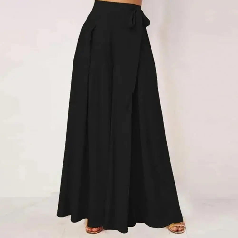 Alessia – Wijde Dames Skirtpants met Strikdetail