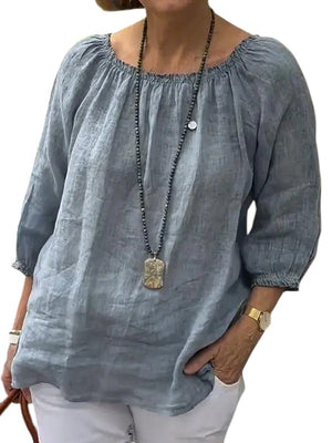 Ruffa – Luchtig Plus-Size Dames T-shirt van Katoen-Hennep