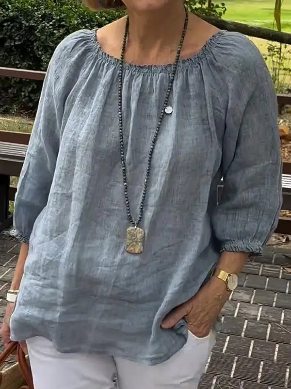 Ruffa – Luchtig Plus-Size Dames T-shirt van Katoen-Hennep