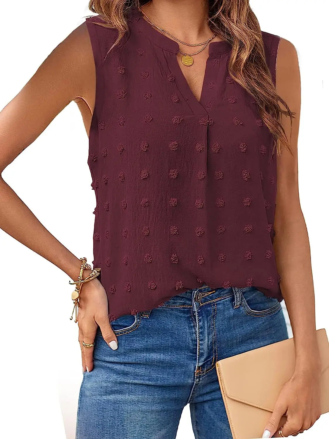 ElenaGreco Klassieke blouse zonder mouwen voor dames