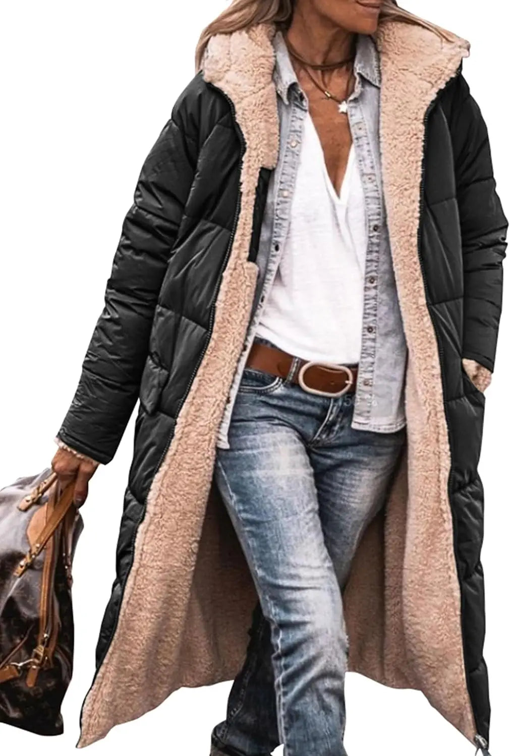 Frida – Dames Reversible Sherpa Fleece Winterjas