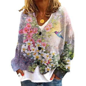 Zoey – Damesvest met Abstracte Print van Lichtgewicht Stof