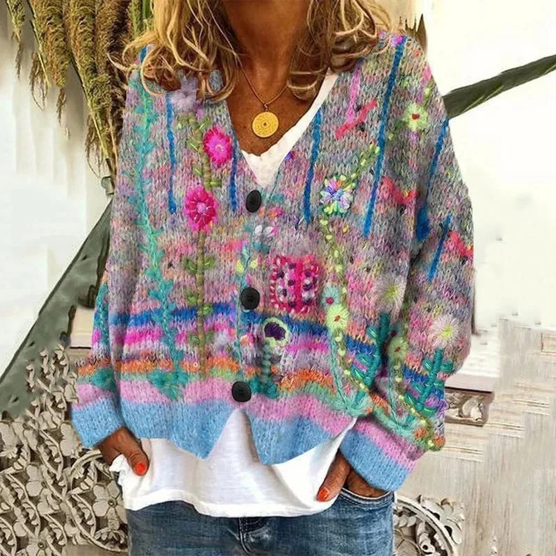 Zoey – Damesvest met Abstracte Print van Lichtgewicht Stof