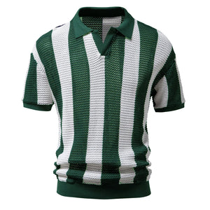 Enzo – Retro Mesh Gebreide Herenpolo