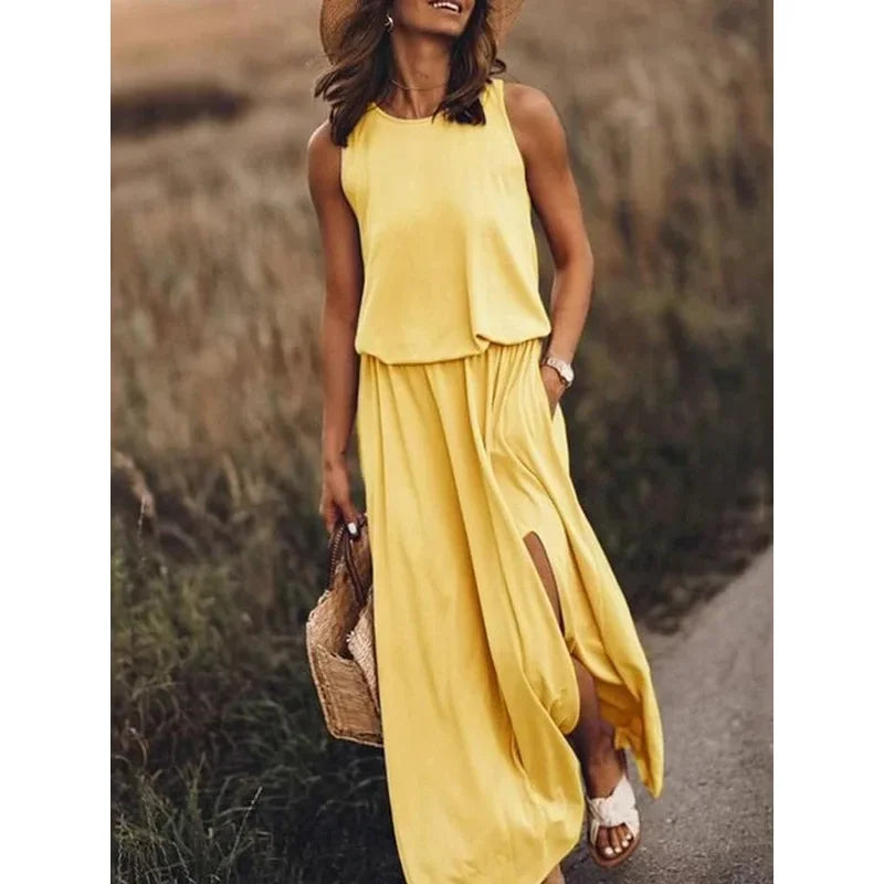 Keysie – Luchtige Mouwloze Maxi Zomerjurk voor Dames