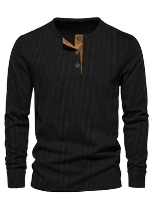 Kristoff – Ribgebreide Henley Heren Trui
