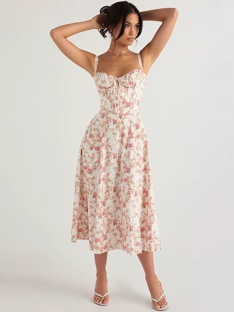 Clara – Bloemen Zomerjurk met Strikdetail voor Dames