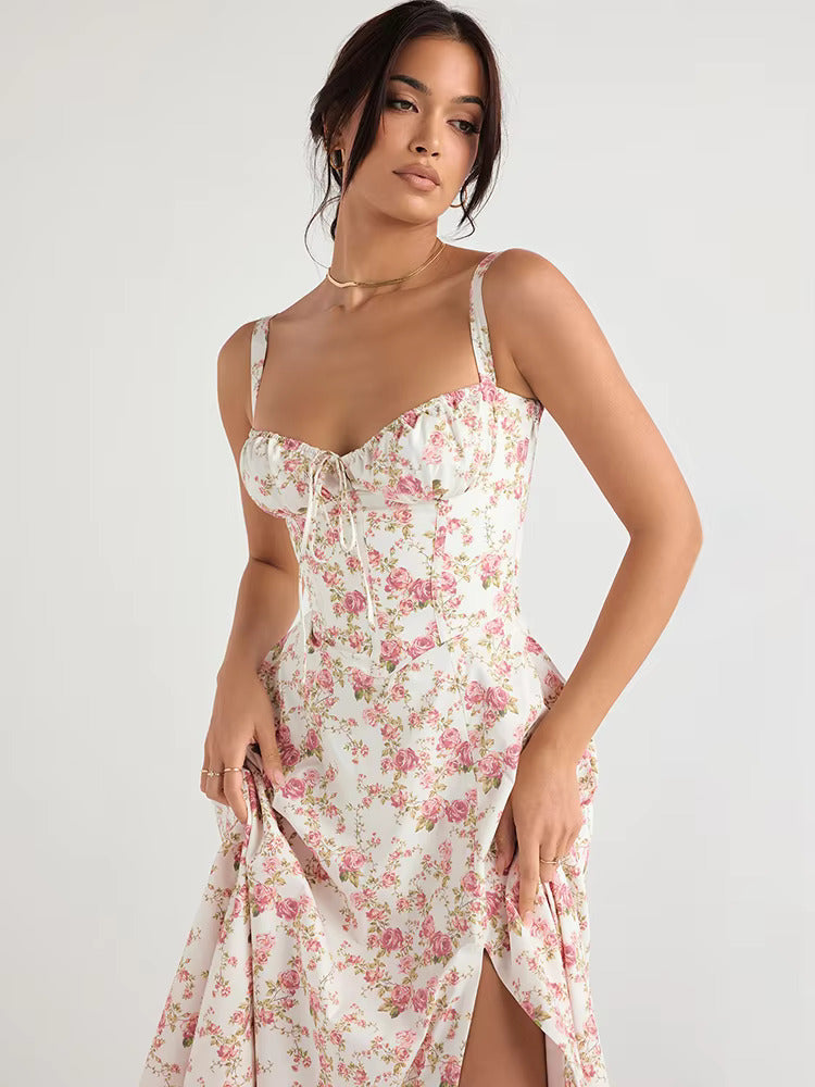 Clara – Bloemen Zomerjurk met Strikdetail voor Dames
