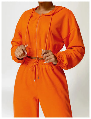 LinaLussa™ Haute Sleeco Cropped Hoodie Set