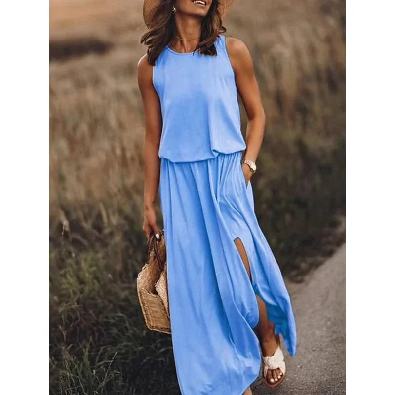 Keysie – Luchtige Mouwloze Maxi Zomerjurk voor Dames