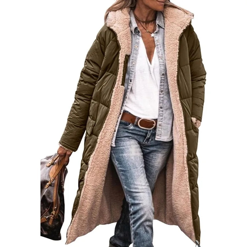 Frida – Dames Reversible Sherpa Fleece Winterjas