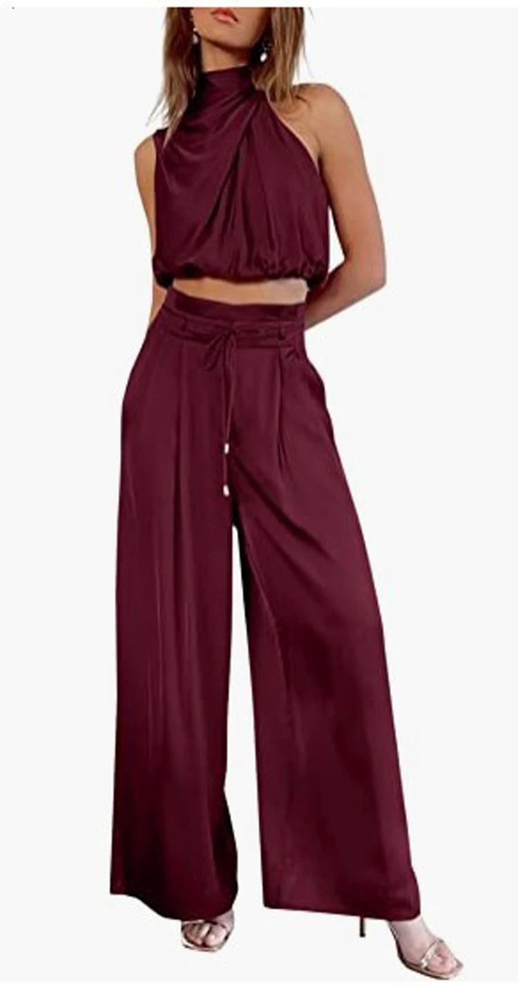 Maliyah – Vrouwenset met Zijdezachte Plissé Look