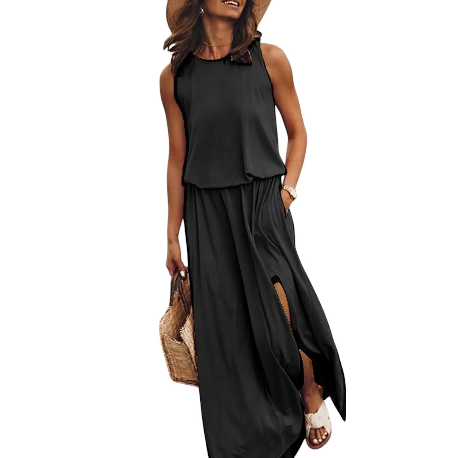 Keysie – Luchtige Mouwloze Maxi Zomerjurk voor Dames