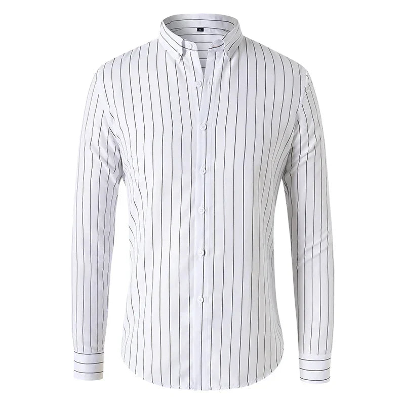 Colvani – Gestreept Slim Fit Overhemd voor Heren