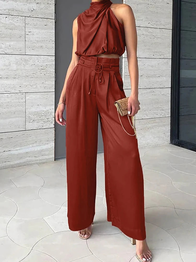 Maliyah – Vrouwenset met Zijdezachte Plissé Look