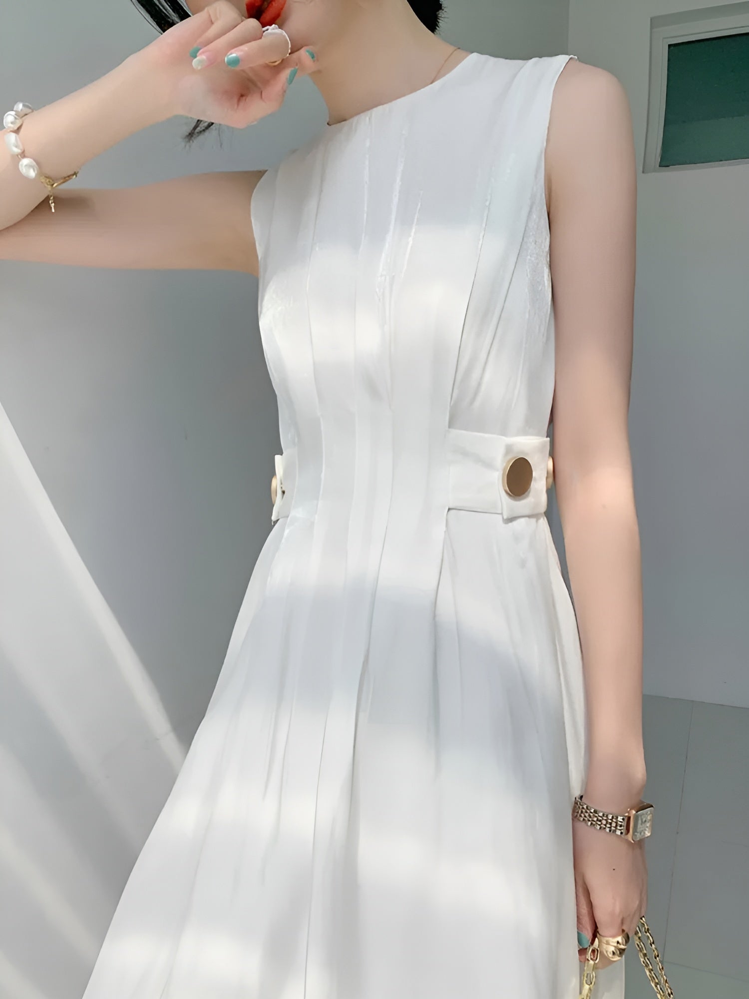 Sofia – Elegante Witte Satijnen Jurk voor Dames