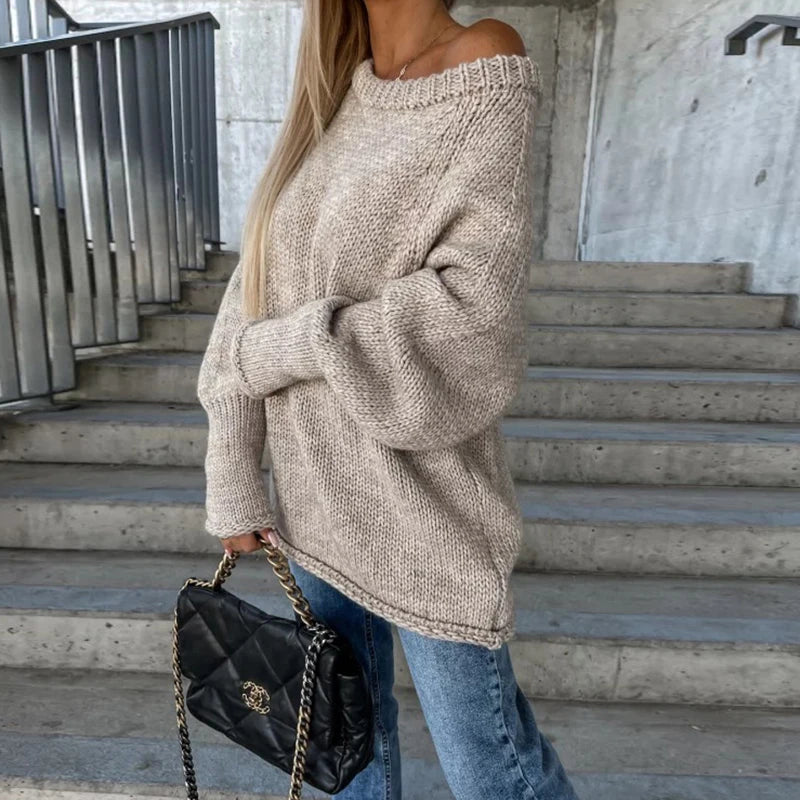 Diana – Losvallende Off-Shoulder Gebreide Damestrui