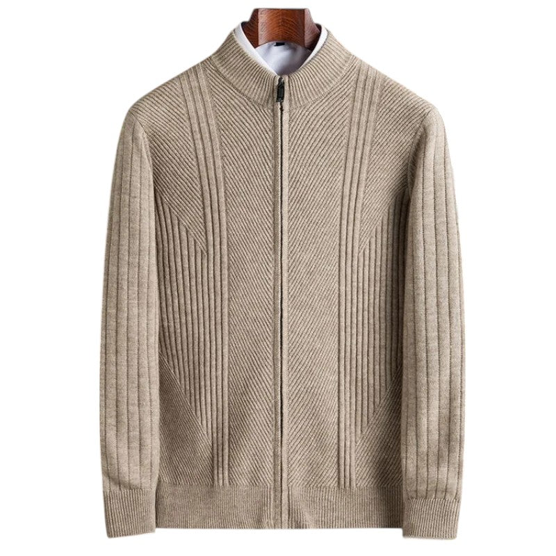 Raffy – Gebreide Heren Zip-Trui met Stretch en Warmte