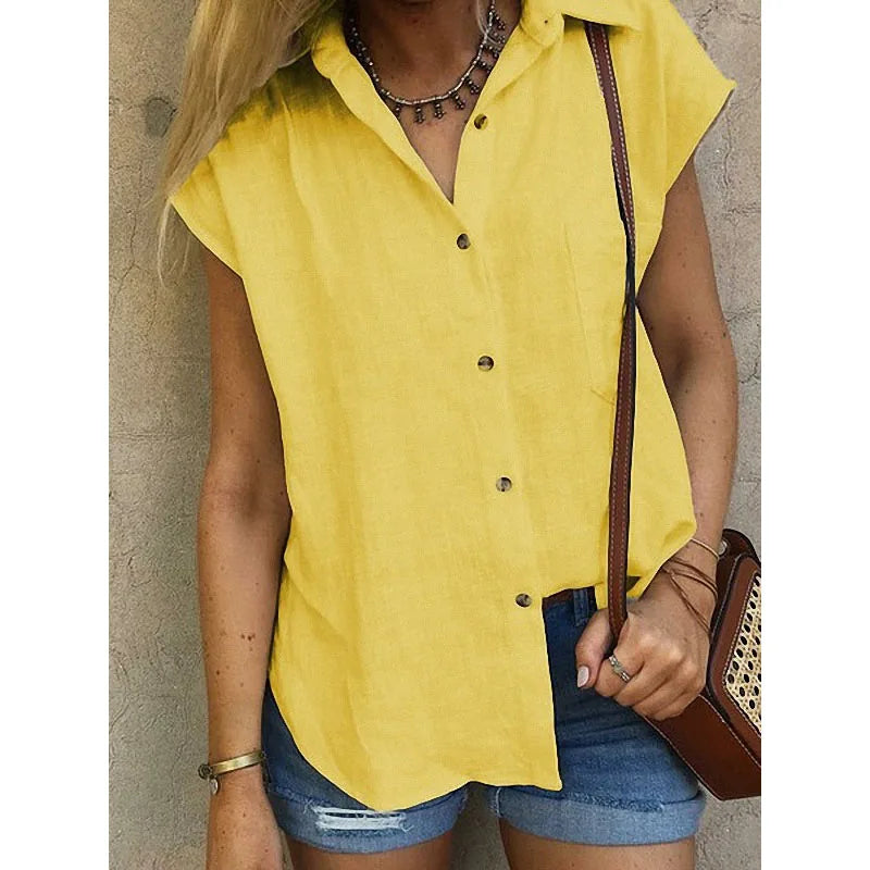 Camila – Oversized Mouwloze Dames Top voor de Zomer