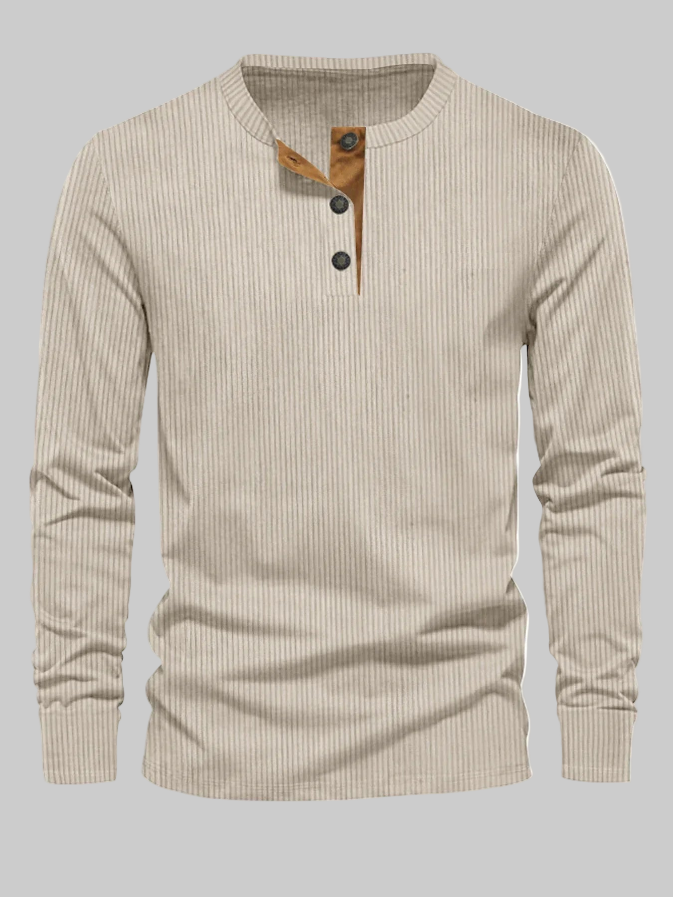 Kristoff – Ribgebreide Henley Heren Trui