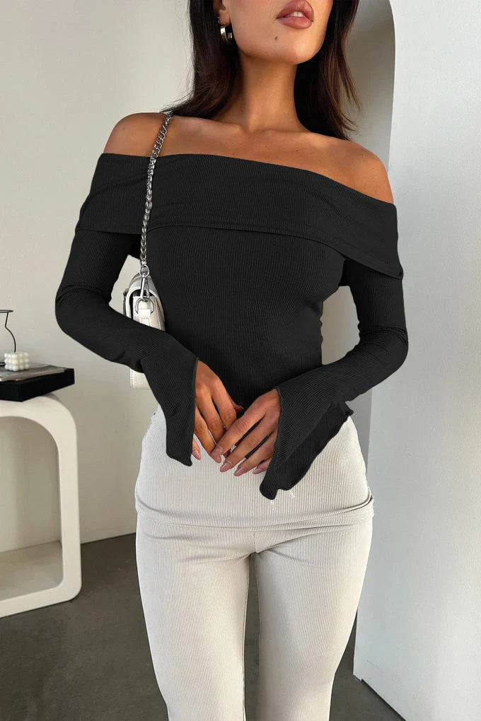 Isabella – Slim Fit Off-Shoulder Damesblouse
