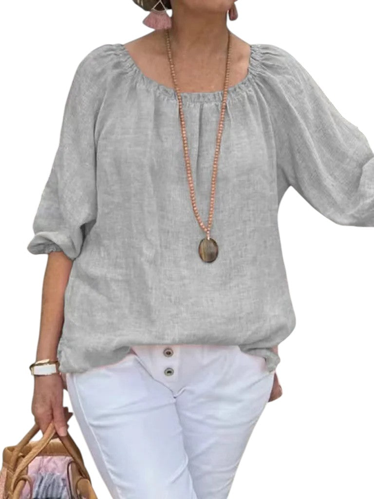 Ruffa – Luchtig Plus-Size Dames T-shirt van Katoen-Hennep