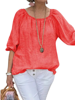 Ruffa – Luchtig Plus-Size Dames T-shirt van Katoen-Hennep