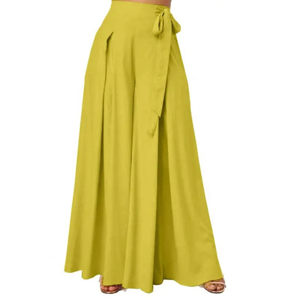 Alessia – Wijde Dames Skirtpants met Strikdetail