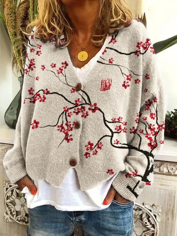Zoey – Damesvest met Abstracte Print van Lichtgewicht Stof