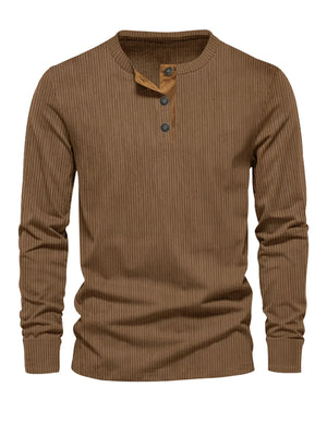 Kristoff – Ribgebreide Henley Heren Trui