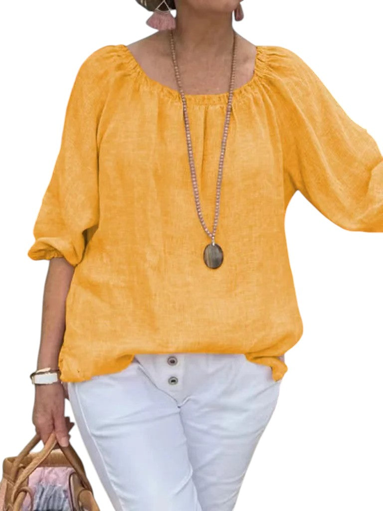 Ruffa – Luchtig Plus-Size Dames T-shirt van Katoen-Hennep