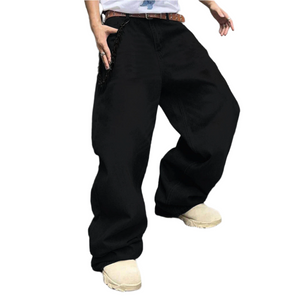 Bonjosh – Gebleekte Baggy Parachute Jeans voor Mannen