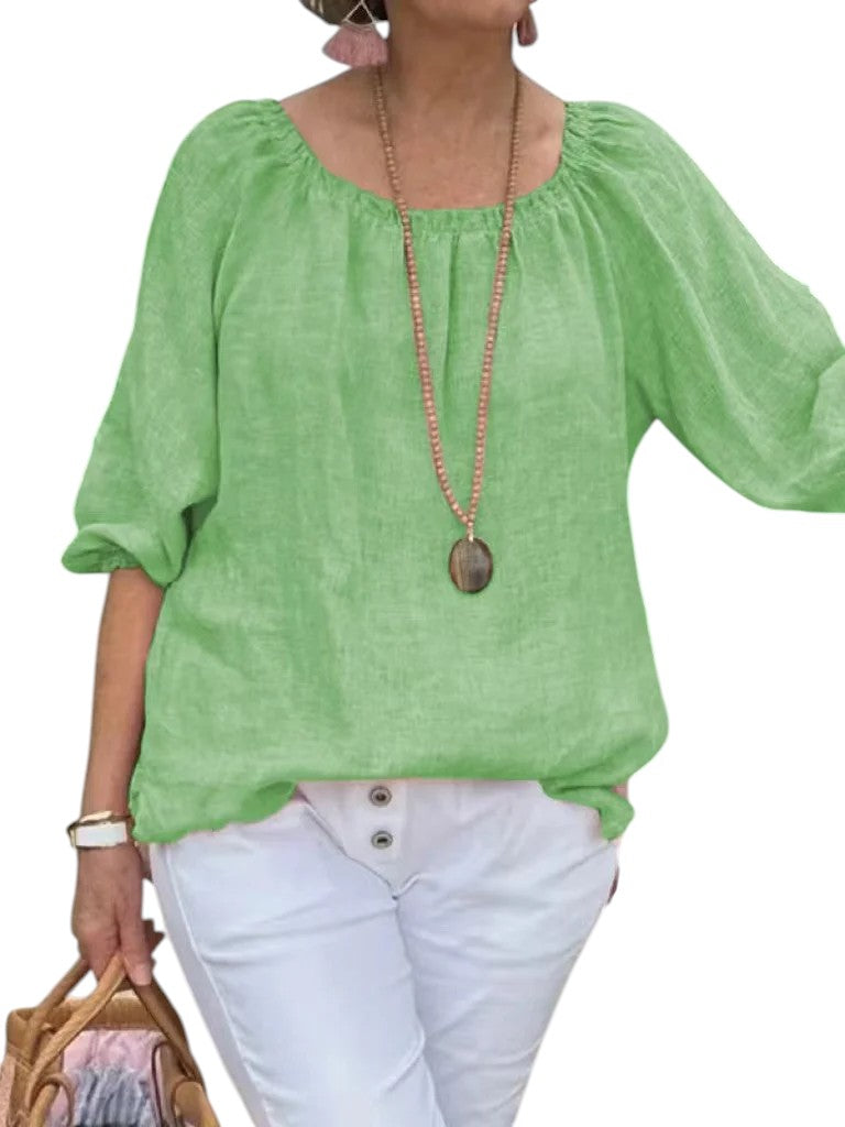 Ruffa – Luchtig Plus-Size Dames T-shirt van Katoen-Hennep
