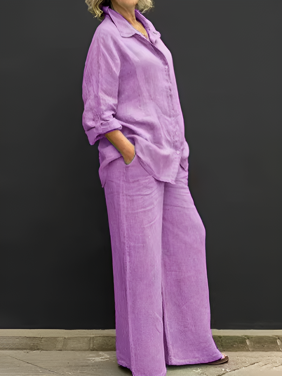 Calista – Dames Linnen Shirt & Broek Set
