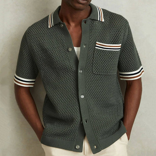 Lorenzo – Premium Korte Mouwen Gebreide Herenshirt