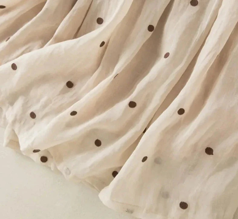 Sofia – Polkadot Linnen Dames Midi-Rok