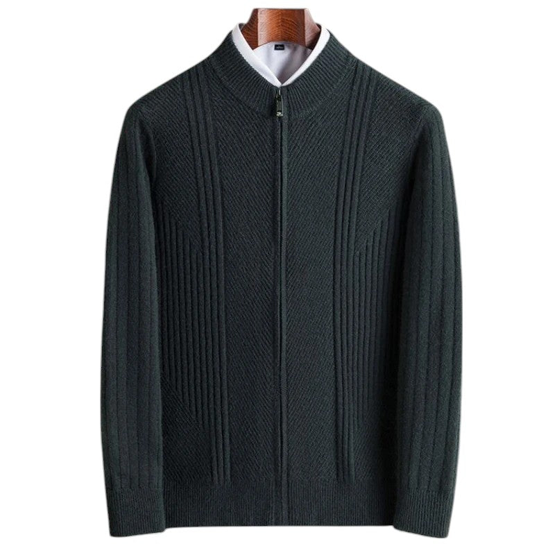 Raffy – Gebreide Heren Zip-Trui met Stretch en Warmte